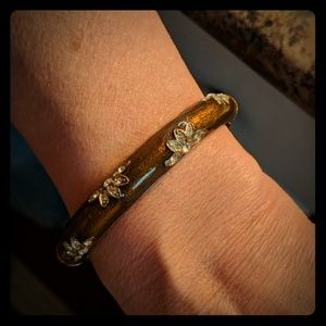 Vintage Floral Magnetic Bangle Bracelet